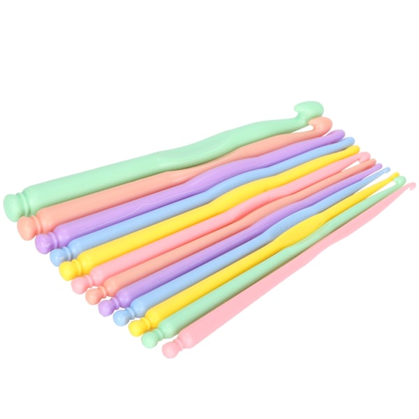 12 st DIY Craft virknålar stickning kit färgglada plast virknålar set