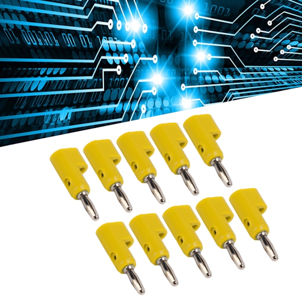 10 st/set 4 mm lödfria banankontakter stapelbara öppna skruvar 30 V AC-60 V DC maximalt 26 A för elektronik industriell utrustning Yellow