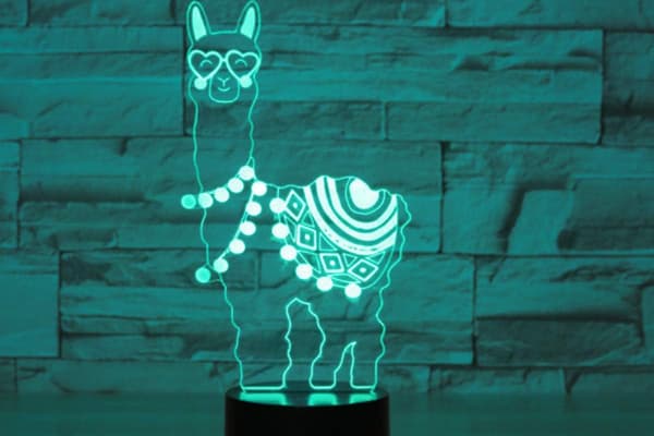 3D Alpaka Får Natlampe LED Touch Switch Dekor Bordlampe