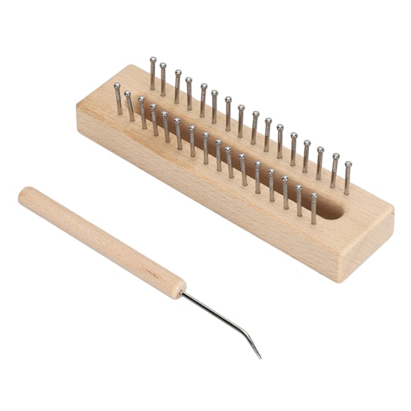 Trävävstol med vävhake Trävävstol Set för Halsduk Sock Hat Sjal Gobeläng DIY Projekt Stickning