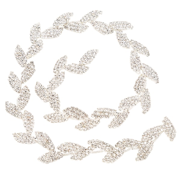 1yard 1.5cm Wide Rhinestone Ribbon Tree Leaf Design AAA Diamond Wrap Roll Decoration