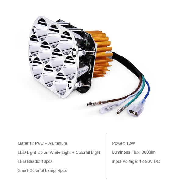 12V-90V Universal Motorcykel LED Forlygte Hovedlygte