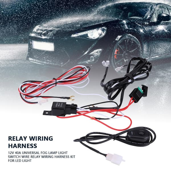 12V 40A Universal Tåkelysbrytertråd Relé Ledningsnettsett for LED-lys
