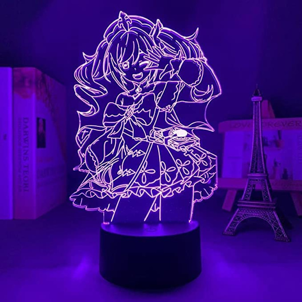 Genshin Impact Barbara lampe Kule 3D illusjons nattlampe Hjemmerom dekor Akryl LED lys Julegave lamper