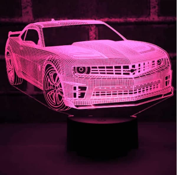 3D Bil Natlys Lampe Illusion 7 Farveskiftende Touch Swit