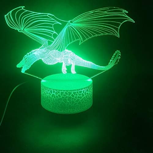 3D Drage Dinosaur Natlampe Illusion Led 7 Farve Cha