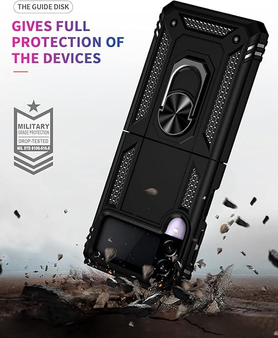 Kompatibel med Samsung Galaxy Z Flip 3 Case, [Militær Gra