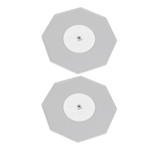 LED Coaster Transparent 3 Modes IP65 Vandtæt Batteridrevet Ottekantet Akryl RGB Lys Op Coaster til Fest 2stk diamond
