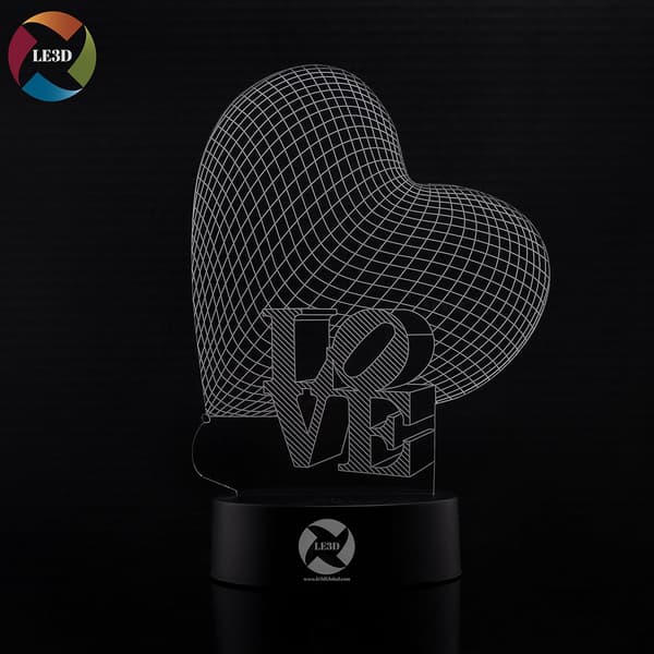 3D Optisk Illusions Natlampe - 7 LED Farveskiftende Lampe