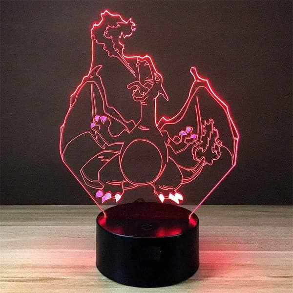 3D Optisk Illusjon Nattlys Leketøyslampe, Fjernkontroll, Dimmbar