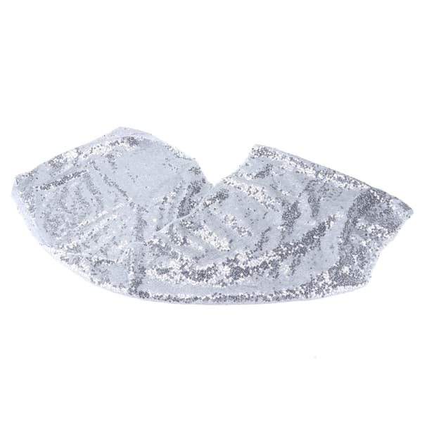 Gull Sequin Duk Stretched Elastisk 2 Farger Vakker Praktisk Bryllupsduk for Fester DekorasjonSølv