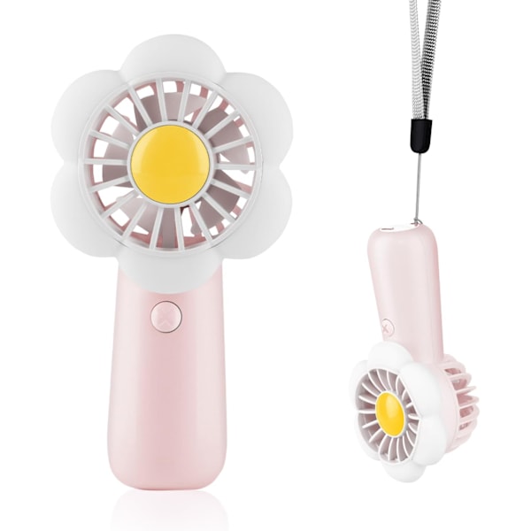 Mini Kannettava Tuuletin Söpö Käsituuletin Ladattava, 3 Tuulennopeuden Säätöä, USB Söpö Muotoilu, Hiljainen Taskutuuletin, Henkilökohtainen Pieni Käsituuletin