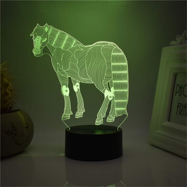 3D Illusjonsnattlamper for barn, dyremodellleke til jul