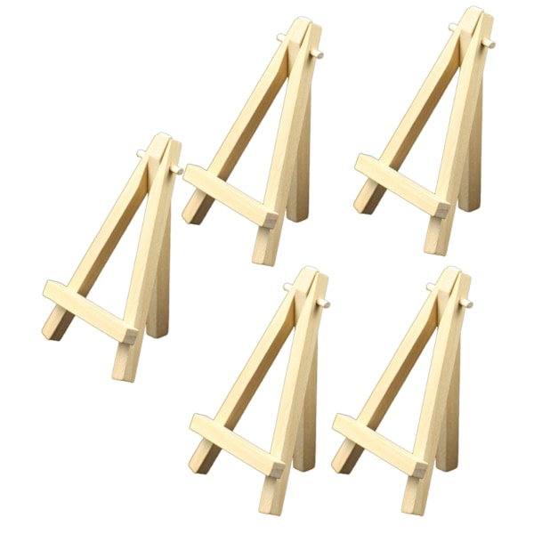 5 st 5 tum Mini Display Trä Staffli Triangulärt Stöd Bärbar Mini Trä Konstnär Staffli för Bröllop Fester