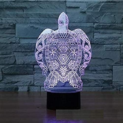 3D Ny Turtle Nattlampa 7 Färgförändring Touch Switch LED Ta