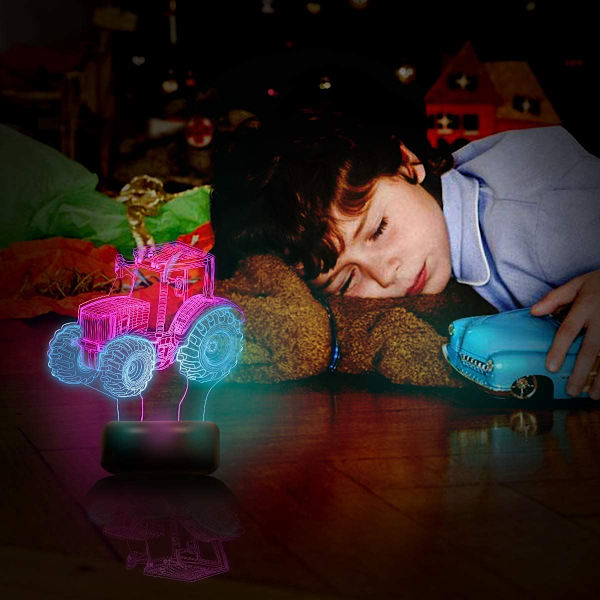 Traktorlampa 3D visuellt fordon LED nattljus touch switch a