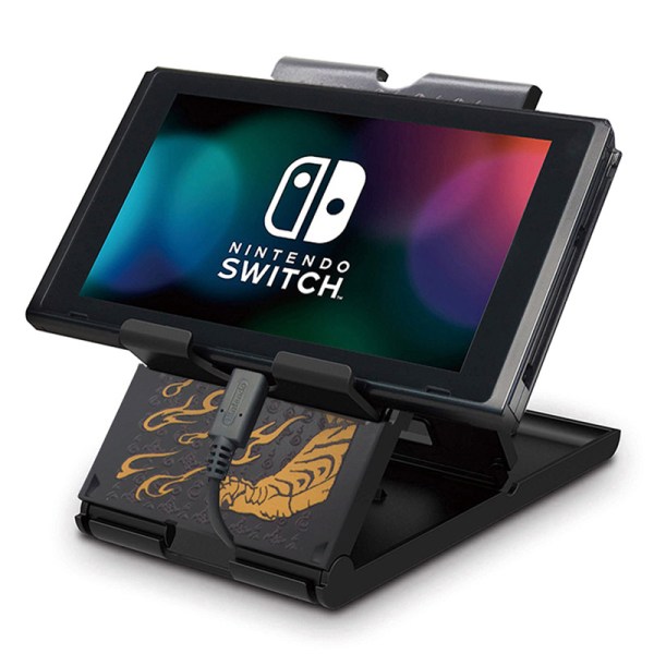 Bryterstativ for Nintendo med lagringsplasser for spillkort, justerbar, bærbar, sammenleggbar montering kompatibel med Nintendo Switch/Switch Lite/Switch OLED