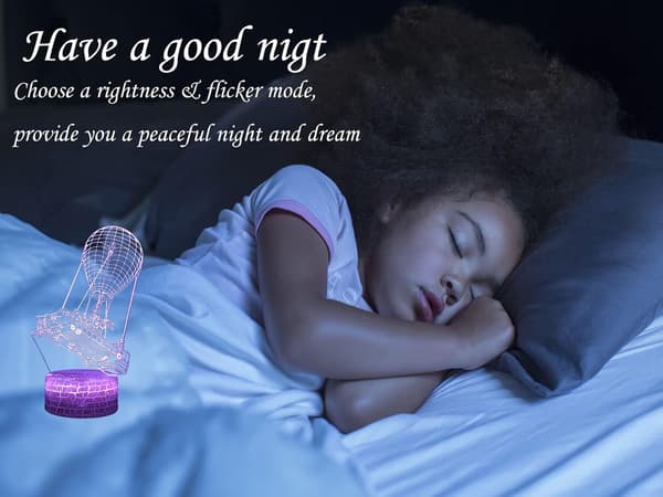 3D Lampe Optisk Illusjon Nattlys, 16 Farger Endres med R