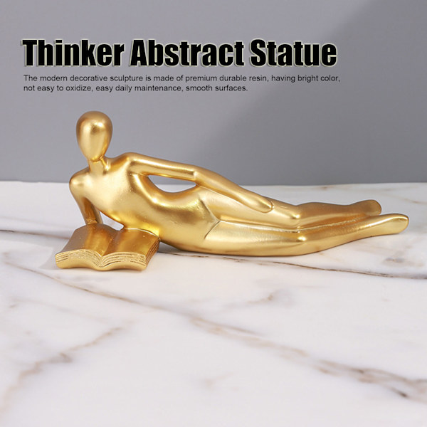Tänkare Skulptur Modern Abstrakt Tänkare Staty Hallway Skrivbord Vardagsrum Harts Läsare Stil Prydnad Läsare C