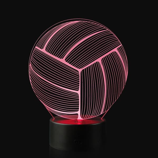 3D Illusion Volleyball Natlampe med 16 Farveskift