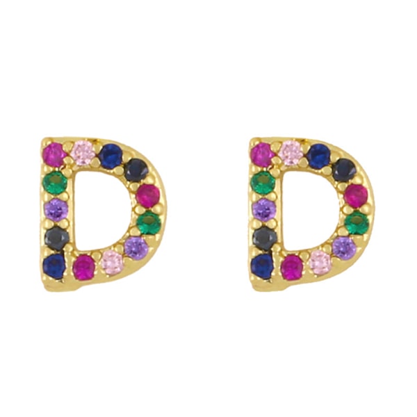 Örhängen  Post Rainbow Cubic Zirconia Guldpläterad