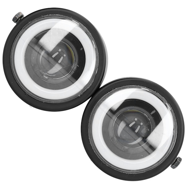 Universal LED Forlygte Dobbelt Lamper Runde Angel Eyes Høj Lav Stråle Retro DRL Blå Hvid Lys