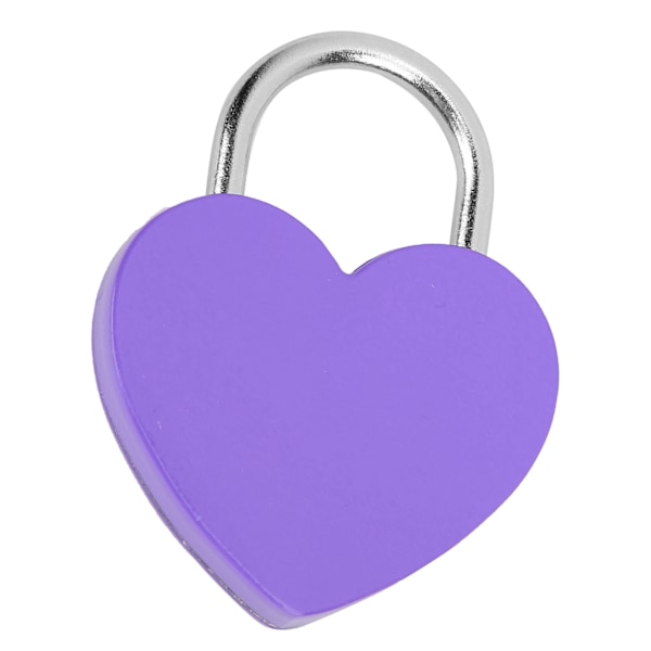Sydänlukko Metalli Värikäs Hieno Lukko Kotitaloustarvikkeet Avaimella 45x59mm Violetti