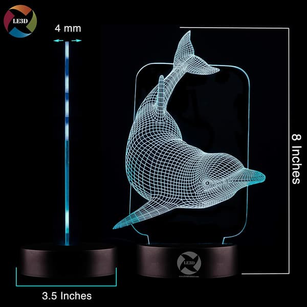 3D Optisk Illusjon Nattlys - 7 LED Fargeskiftende Lampe