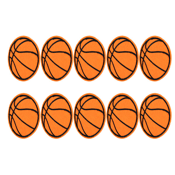 10 st tygpatch fotboll basket rugby bordtennis bollform DIY handgjord sömnad kläder tillbehör (basketboll)