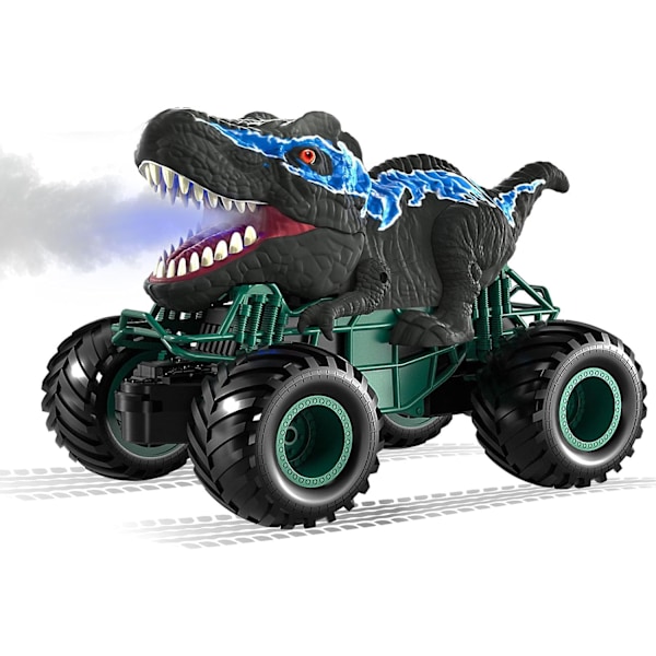 2,4 GHz Dinosaur Fjernkontrollbil Leker for Barn Gutter, RC Dinosaur Bil Leker med Lys, Lyd, Spray, Innendørs Utendørs RC Bil Leker Gaver for Gutter