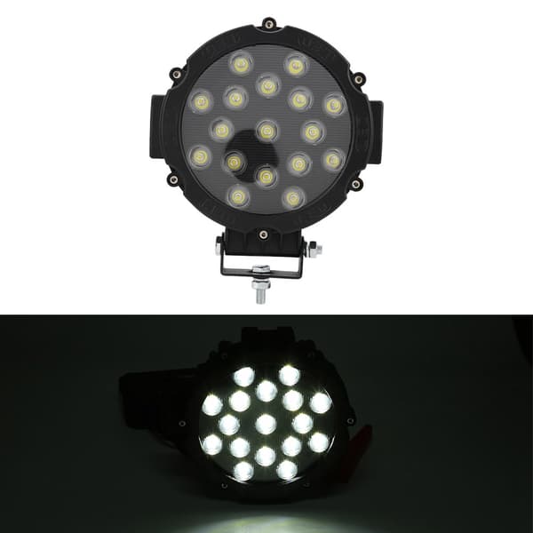 51W LED Universal Rund Arbejdslysbar Kørelys Sort Bil Lastbil Modifikation