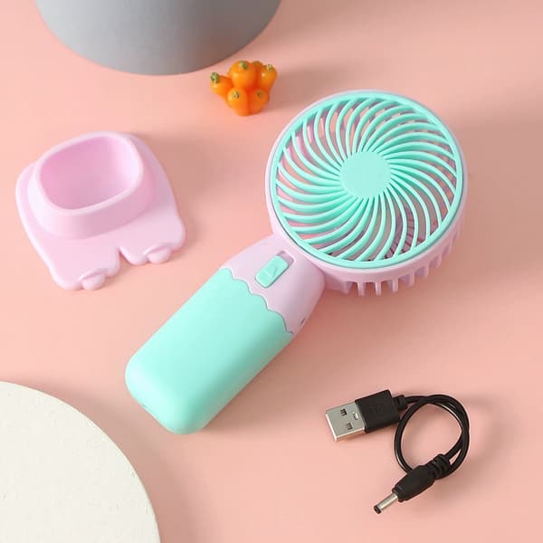 Luftkølende Ventilator Rejseventilator Med Telefonholder Lille Bordventilator Sød USB Ventilator ABS Tekstur Velegnet Til Køling Overalt Skrivebordsventilator