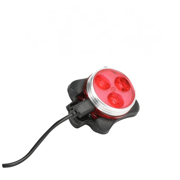 USB genopladelig cykel superlys forlygte og bag LED cykellys - sort kant (hvidt lys) (et sæt)