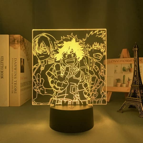 3D Natlampe 3D Illusion Lampe Deku Bakugo Katsuki Led Nat