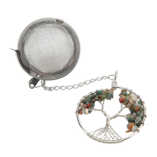 Teinfuser 304 Rustfrit Stål Livets Træ Te Si, Teinfuser Krystal Te Si Indian Agat