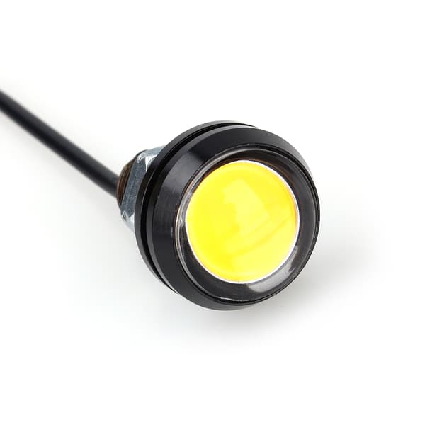 9W 23mm LED Øye-lys for bil, tåkelys, DRL-kjørelys, baklys, gul