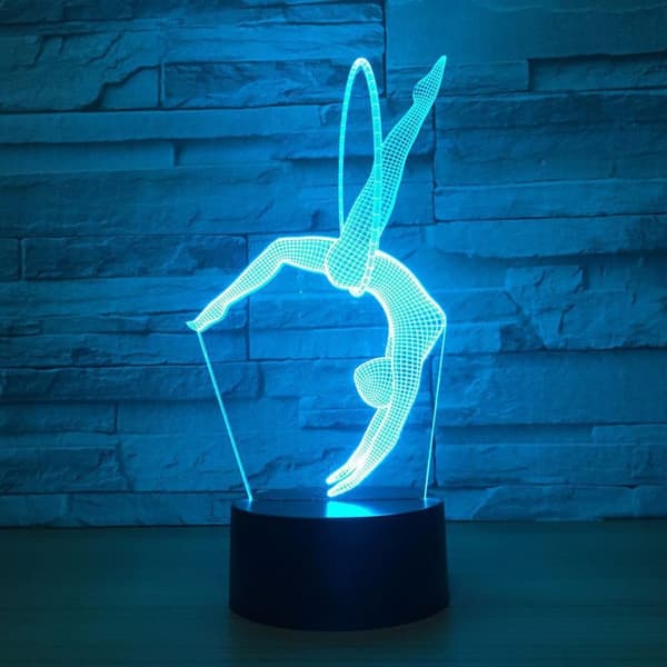 3D Gymnastikk Nattlys Bord Skrivebord Optisk Illusjon Lamper 7