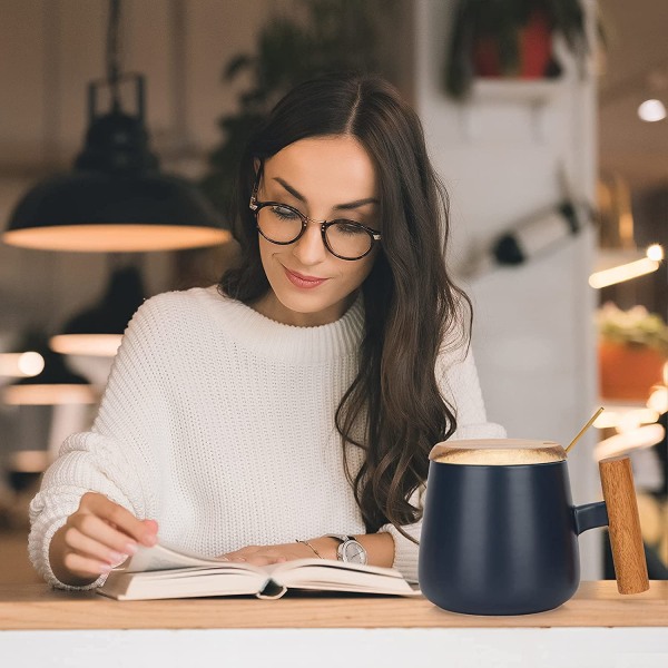 Keramisk kaffekrus, tekopp til kontor og hjem, 14 oz kaffe