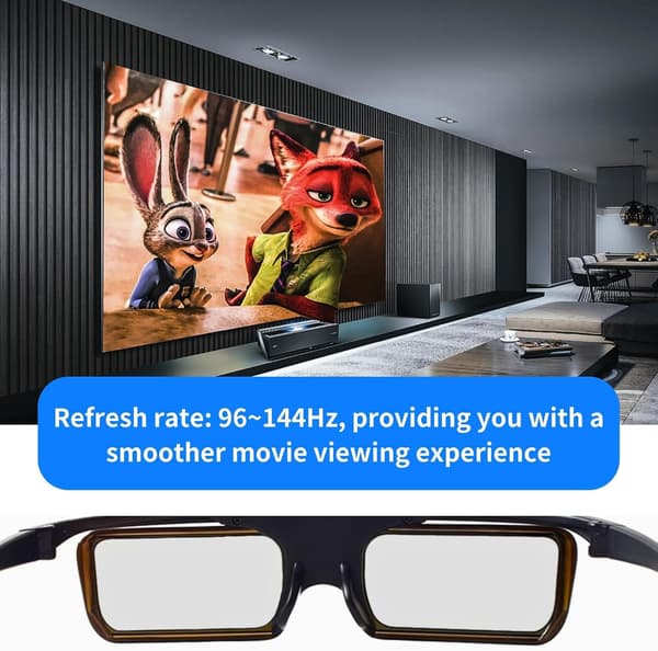 2X 3D Active Shutter Briller Genopladelige til RF 3D TV, 3D Briller til Sony, Panasonic, Epson 3D Projektor, Samsung 3D TV 1 pcs