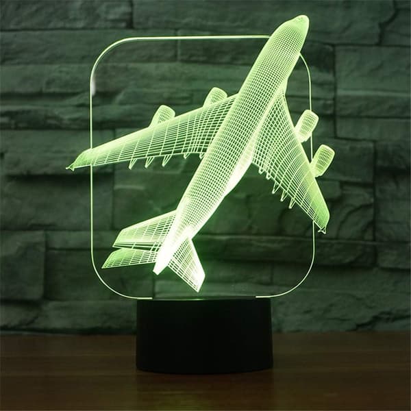 3D Piratskip Nattlamper 3D LED Nattlys Bord Skrivebord Opt