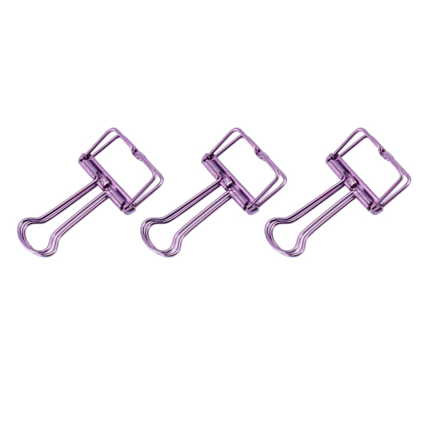 30 stk. Wire Binder Clips Metalbelægning Rustfrit Stål Papirklemmer til Dokument Scrapbog Kvitteringer Lilla