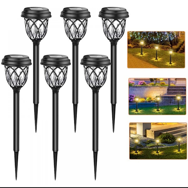 Utomhus solcellslampor, 1-pack solcellslampor för trädgård, vattentäta B