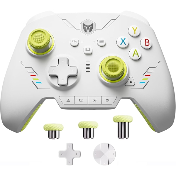 Trådløs Controller, BIGBIG WON Rainbow 2 SE, Hall Effect Trigger, 12-bit ADC, 3 Sæt Joysticks, 4-vejs & 8-vejs D-pad Controller til Switch/PC/Android/iOS Green