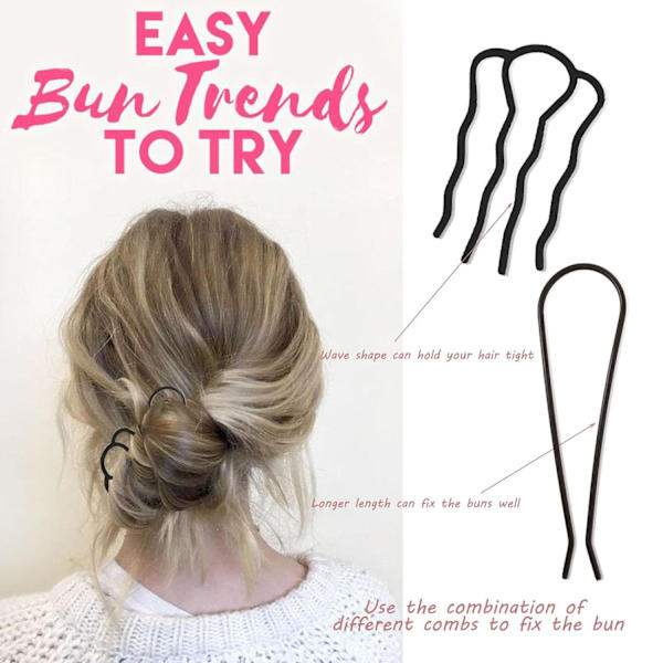 7 stk metallhårkammer hårgaffelklemme tenner hårnålpinne for oppsatt bolle Fine Hair Series