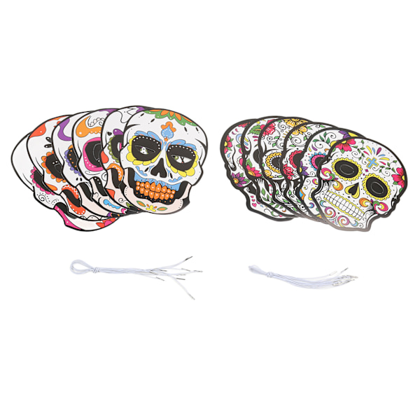 12 kpl Día de los Muertos -naamiota joustavalla nauhalla, houkutteleva Halloween-naamio Halloween-juhliin ja kauhujuhliin