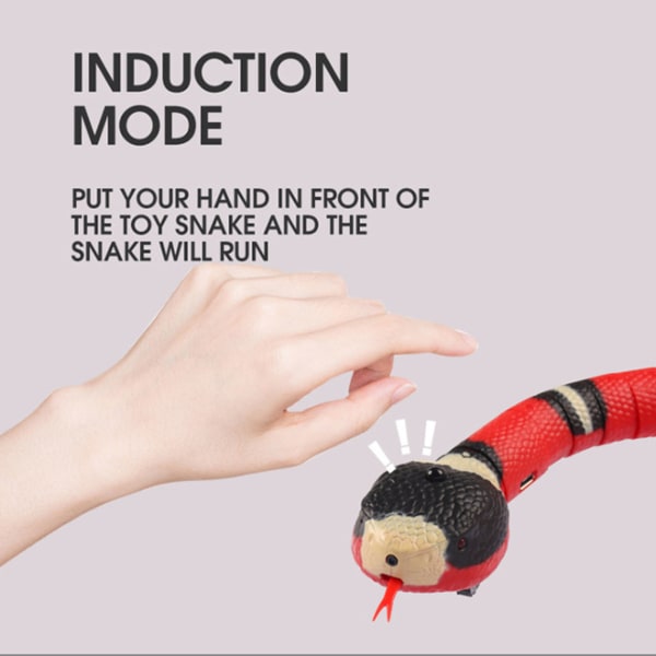 Smart Sensing Snake Toy Interaktiv Simulering Induksjon Elektrisk Snake Toy for Halloween Jul April Fools