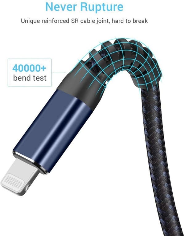 FOR iPhone-lader 3 meter, Lightning-kabel lang 3 meter, F