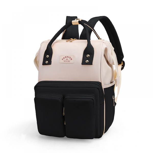 Pusletaske rygsæk multifunktionel mor- og babytaske med stor kapacitet, vandtæt og holdbar multifunktionel stor rygsæk (sort)