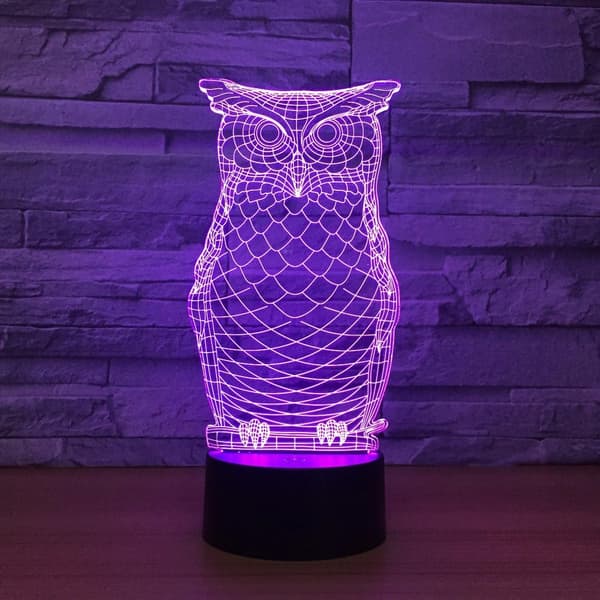 3D Ugle Ørn Natlampe Illusion 7 Farveskiftende Touch