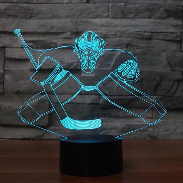 3D Ishockey Nattlampa Lampa Illusion Nattlampa 7 Färg